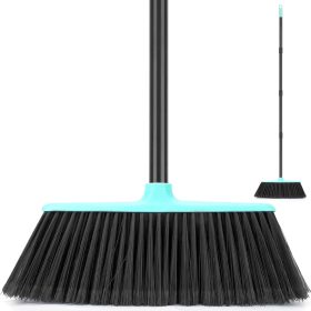 Outdoor/Indoor Broom for Floors, 53" Long Handle Angle Broom for Sweeping Indoor Concrete Courtyard Garage Patio Home Kitchen Office Lobby