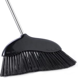 Heavy Duty Broom Outdoor&Indoor Broom Commercial for Courtyard Garage Lobby Mall Market Floor Home Kitchen Room Office Pet Hair Rubbish 56.9Inch Black